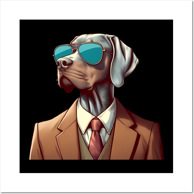 Funny Weimaraner with Sunglasses Wall Art by CreativeSparkzz